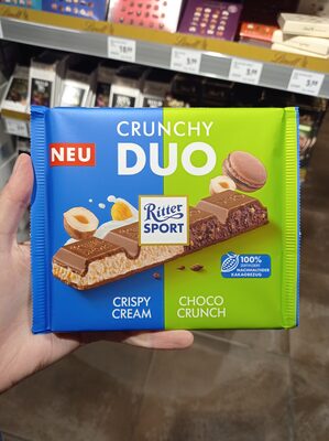 ČOKOLADA MLEČNA CRUNCHY DUO CRISPY CREAM/CHOCO CRUNCH 218GR RITTER SPORT