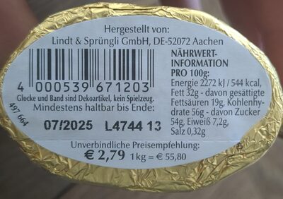 ČOK. ZEC ZLATNI LINDT 50 g
