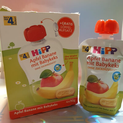 Hippis jabuka/banana/keks 4x90 g OS