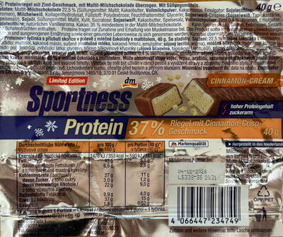 Sportness prot.ploč. cimet 40 g T