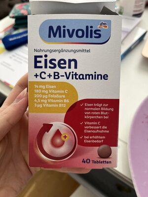 Mivolis tabl. željezo vit. C+B 40 kom.