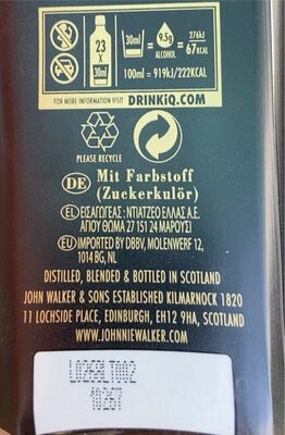 JOHNNIE WALKER BLACK LABEL 0.7L