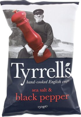 ČIPS SLANI SA MORSKOM SOLJU I CRNIM BIBEROM 150GR TYRRELLS