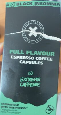 KAVA KAPSULE NESPRESSO DARK ROAST 52 G BLACK INSOMNIA COFFEE