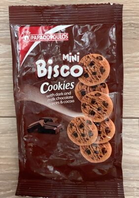 KEKS MINI COOKIES SA KAKAOM I KOMADIĆIMA CRNE ČOKOLADE 70G PAPADOPOULOS