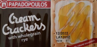 KREKERI SA INTEGRALNIM PŠENICNIM I RAŽENIM BRAŠNOM 175G CREAM CRACKERS PAPADOPOULOS