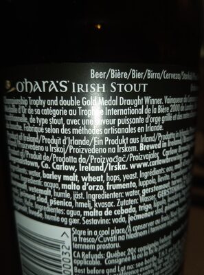 *PIVO O'HARA'S 0.50L TAMNO -12/1- 4.3%ALC IRSKO