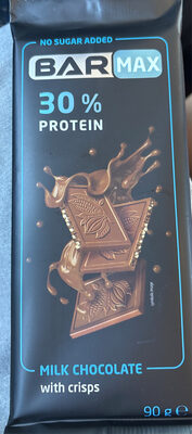 Barmax Čokolada mliječna 30%proteina 90g