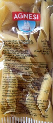 TJEST. AGNESI PENNE RIGATE BR. 19 500 g NTL
