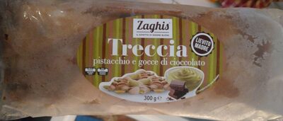 TRECCIA CHOC. CHIPS PISTACHIO 300 G ZAGHIS