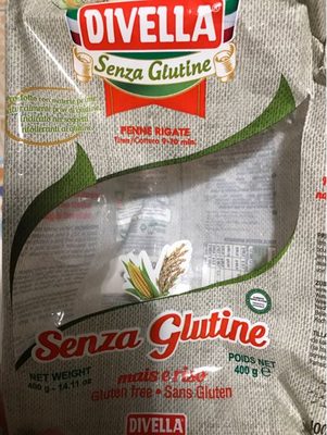 PENNE RIGATE MAIS/RISO 400 GR (12) DIVELLA (IT)