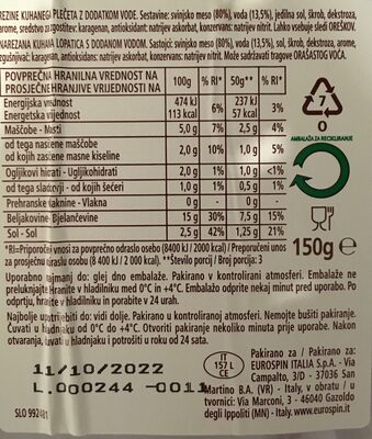 LOPATICA KUHANA NAREZAK 150g