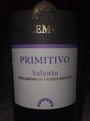 VINO PRIMITIVO SOLEMORO IGP 750ml