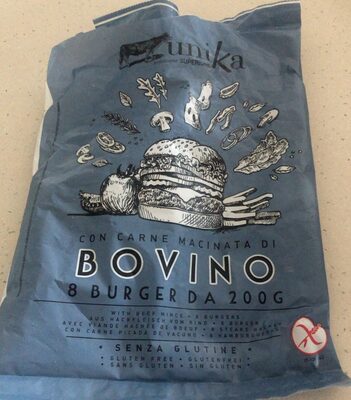 BURGER BOVINO 1,6 kg (8X200 g) UNIKA