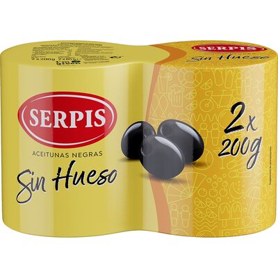 CRNE MASLINE BEZ KOSTICA 2X200 G SERPIS