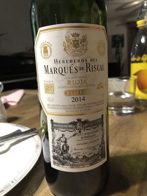 VINO CRVENO TEMPRANILLO RESERVA MARQUES DE RISCAL
