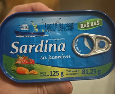 SARDINE SA POVRĆEM BAŠ BAŠ 125G
