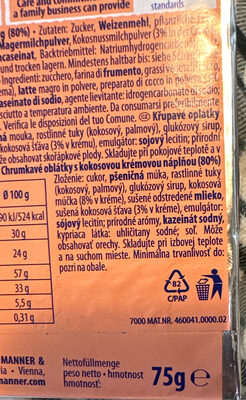 Napolitanke MANNER kokos 0075 12